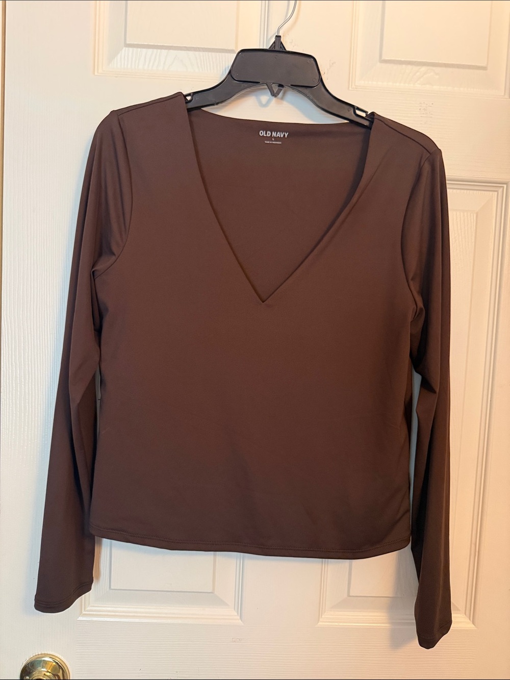 Old Navy Brown V-Neck Long Sleeve Top
